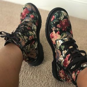 Cute Floral Mossimo Combat Boots